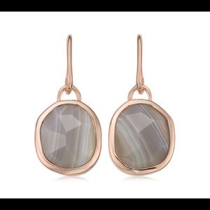 Monica Vinader earrings. Rose gold